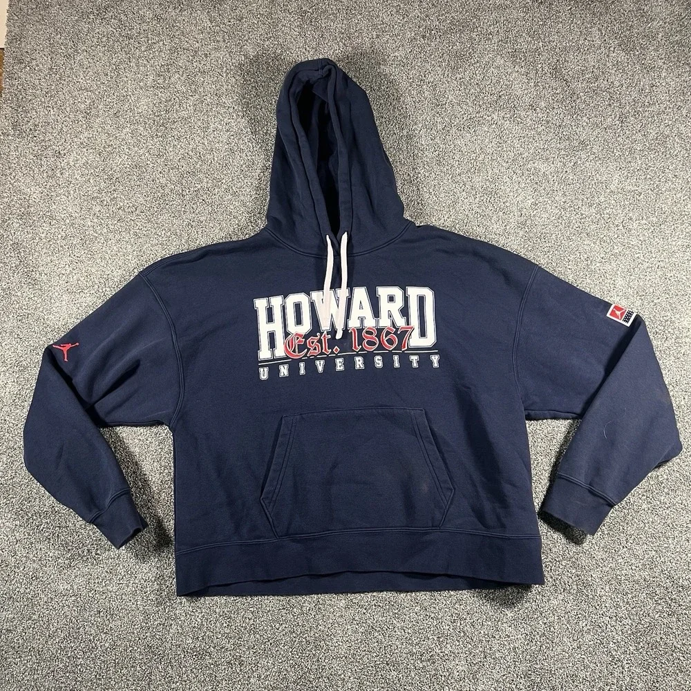Jordan Howard University Hoodie Men's Medium Navy Pullover Loose Fit Est 1867